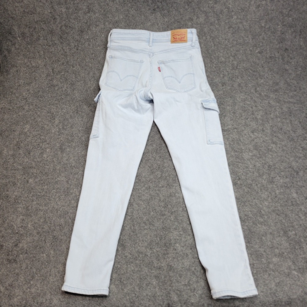 Levis 721 Cargo Jeans Womens 27 Blue Y2K Streetwear Grunge High Rise Skinny Leg - Picture 3 of 13